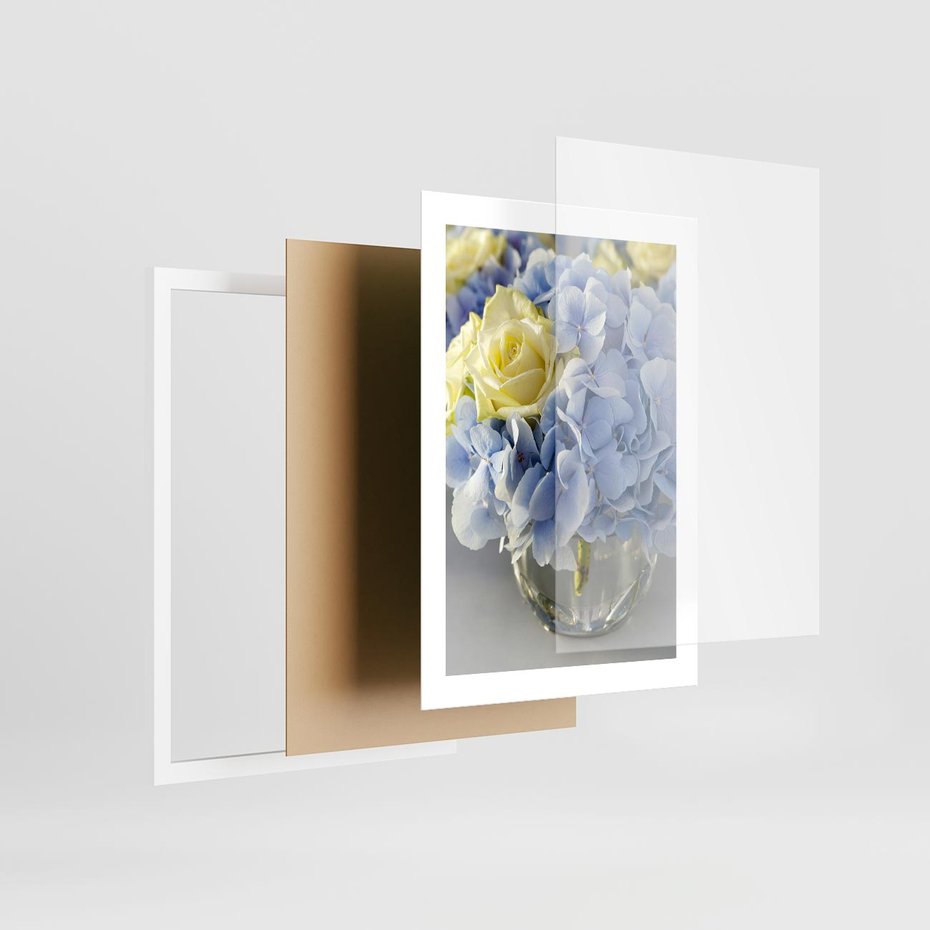 Plakat w ramie 30x40 - Różany Bukiet - bukiet, kwiaty - rama biała
