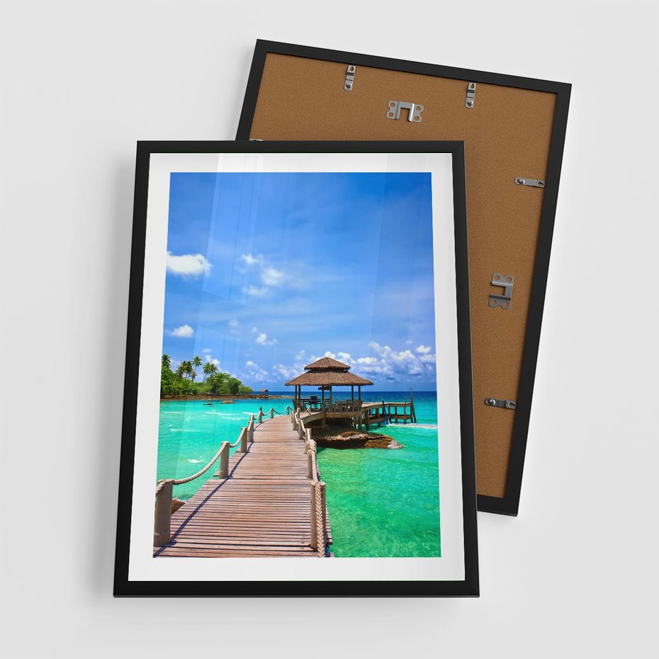 Plakat w ramie 50x70 - Magia tropikalnego oceanu - ocean, tropiki - rama czarna