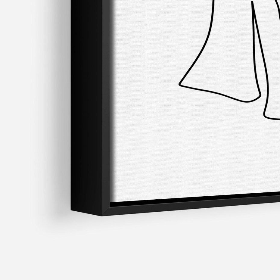 Obraz w ramie 50x70 - Zaklęte Linie - szkic kobiety, jedną linia - rama czarna