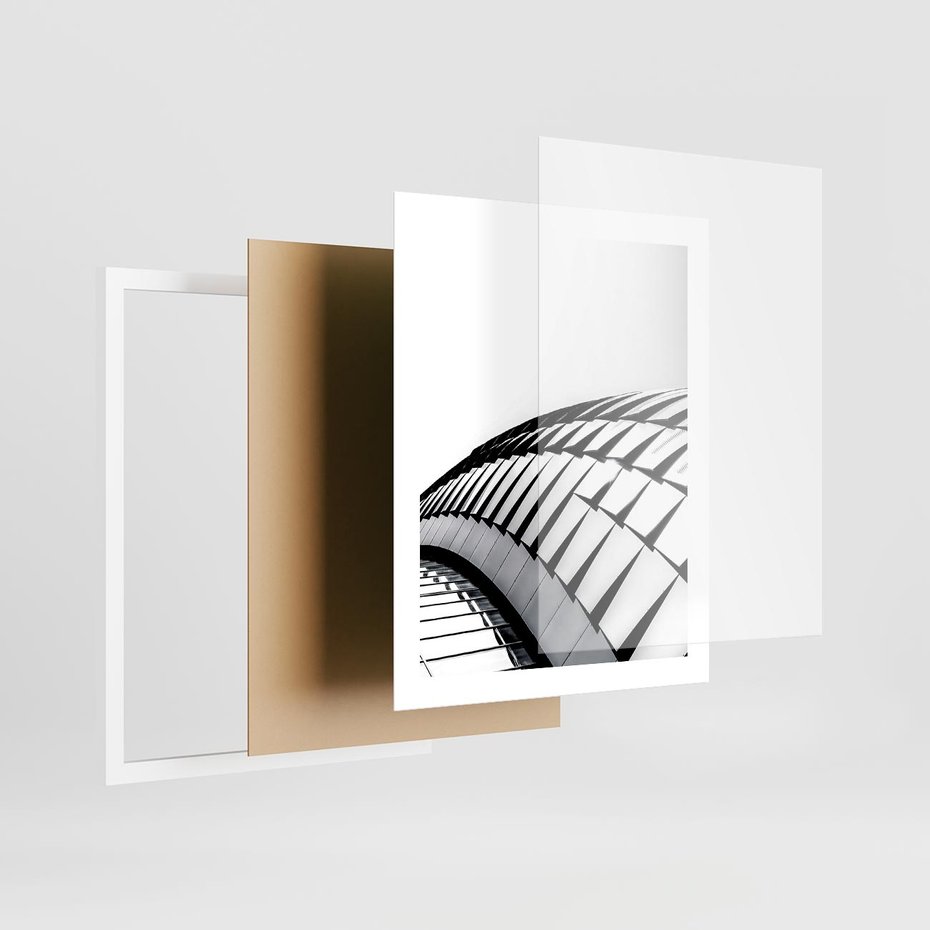 Plakat w ramie 40x50 - Dynamiczne Kształty - architektura, obłe kształty - rama biała