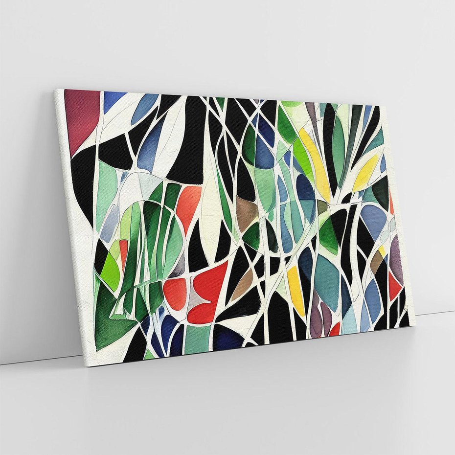 Obraz na płótnie 100x70 - Taniec Plam i Kształtów - abstrakcyjny akwarelowy obraz, plamy