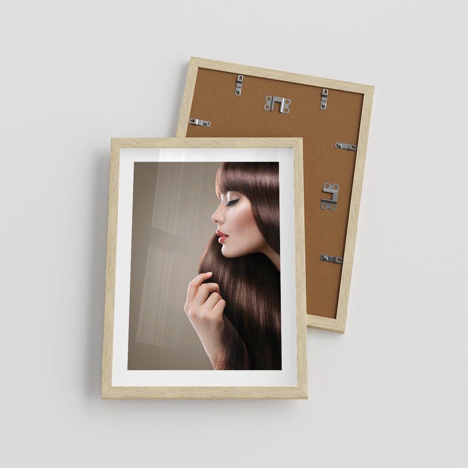 Plakat w ramie 30x40 - Piękno fryzury - włosy, fryzura - rama drewno