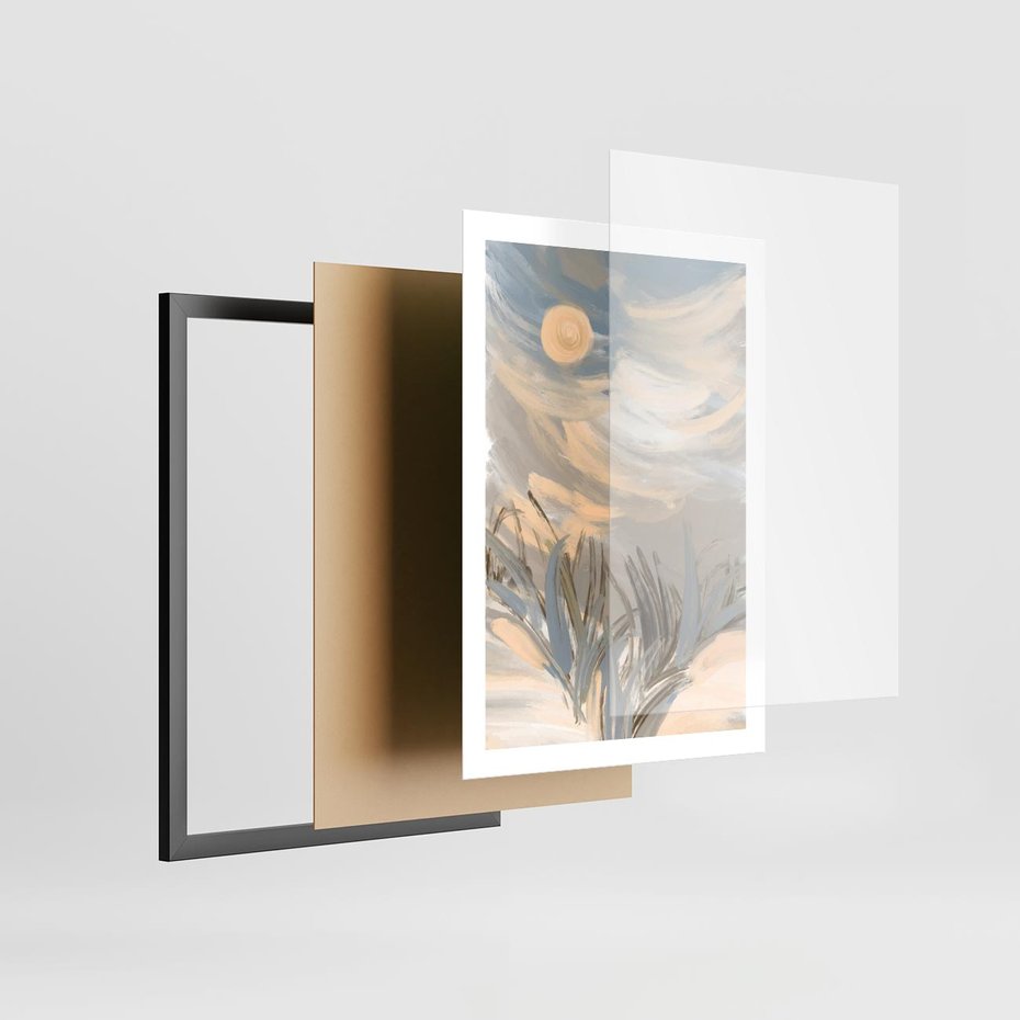 Plakat w ramie 50x70 - Światłości Taniec - akwarela, obraz - rama czarna