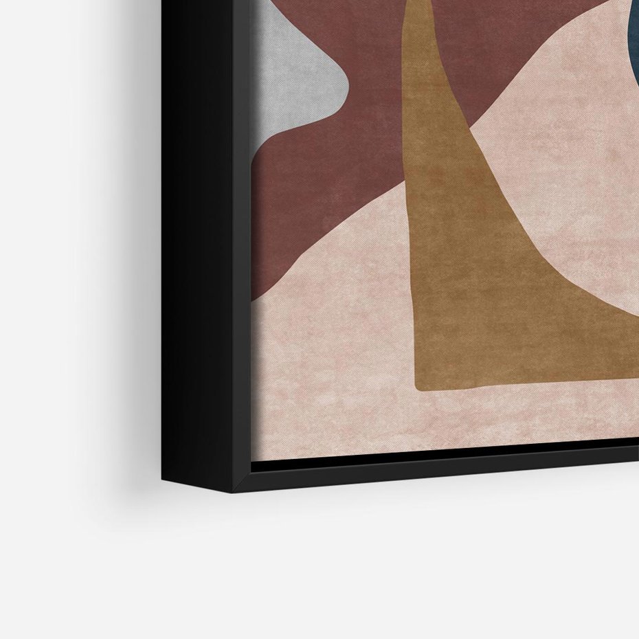 Obraz w ramie 50x50 - Opowieść szepczących pędzli - abstrakcyjne plamy, kształty - rama czarna