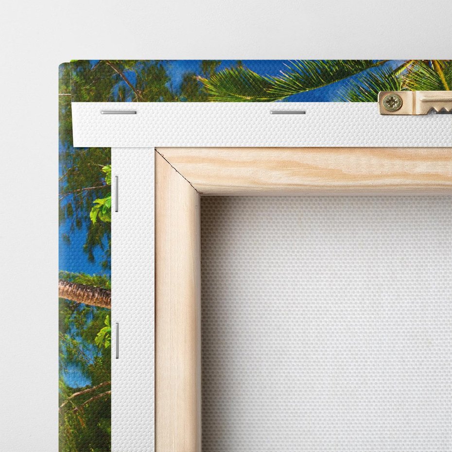 Obraz na płótnie 70x70 - Oaza palm na plaży - palma, plaża