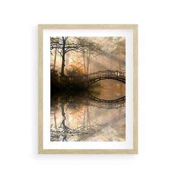 Plakat w ramie 30x40 - Romantyczny Mostek - mostek, romantyczny - rama drewno