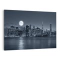 Obraz na płótnie 120x80 - Księżyc nad miastem nocą - księżyc, miasto