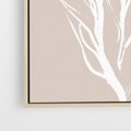 Obraz w ramie 50x50 - Impresje Pastelowych Nastrojów - minimalistyczny delikatny obraz, beżowe odcienie - rama drewno