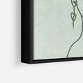 Obraz w ramie 50x70 - Spokojne Objęcia Natury - abstrakcja, zielony szkic - rama czarna