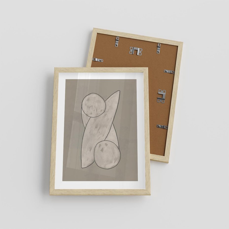 Plakat w ramie 30x40 - Zaklęte Anomalie - nowoczesna geometryczna sztuka, loftowe wnętrze - rama drewno