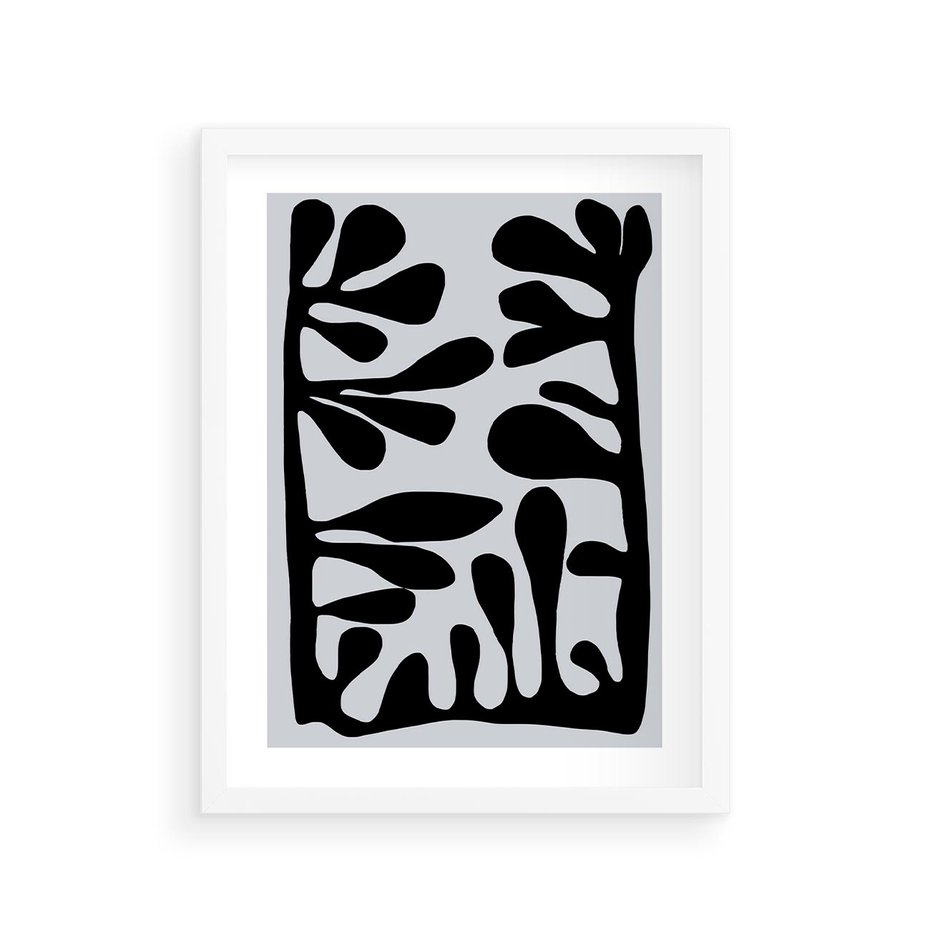 Plakat w ramie 30x40 - Taniec Kształtów - matisse, sztuka nowoczesna - rama biała