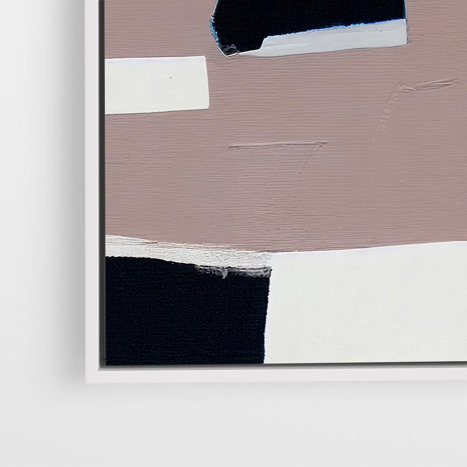 Obraz w ramie 80x80 - Wyrażona cisza abstrakcji - abstrakcyjne, nieregularne kształty - rama biała