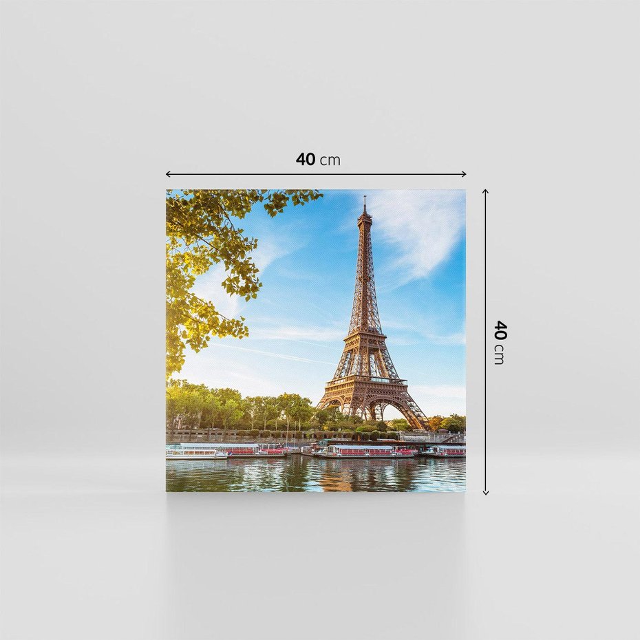 Obraz na płótnie 40x40 - Romantyczny Paryż pod Wieżą Eiffla - Paryż, Wieża