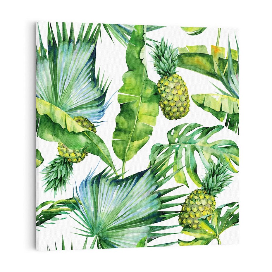 Obraz na płótnie 70x70 - Oaza Natury - liście, tropikalne