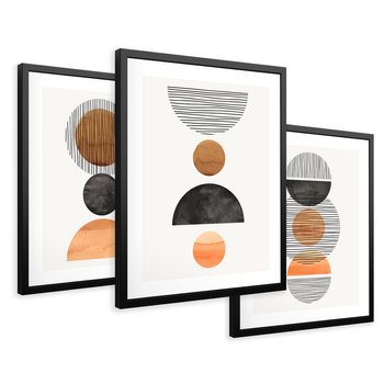 Zestaw obrazy w ramie 30x40 galeria - Geometryczne, nowoczesne - rama czarna