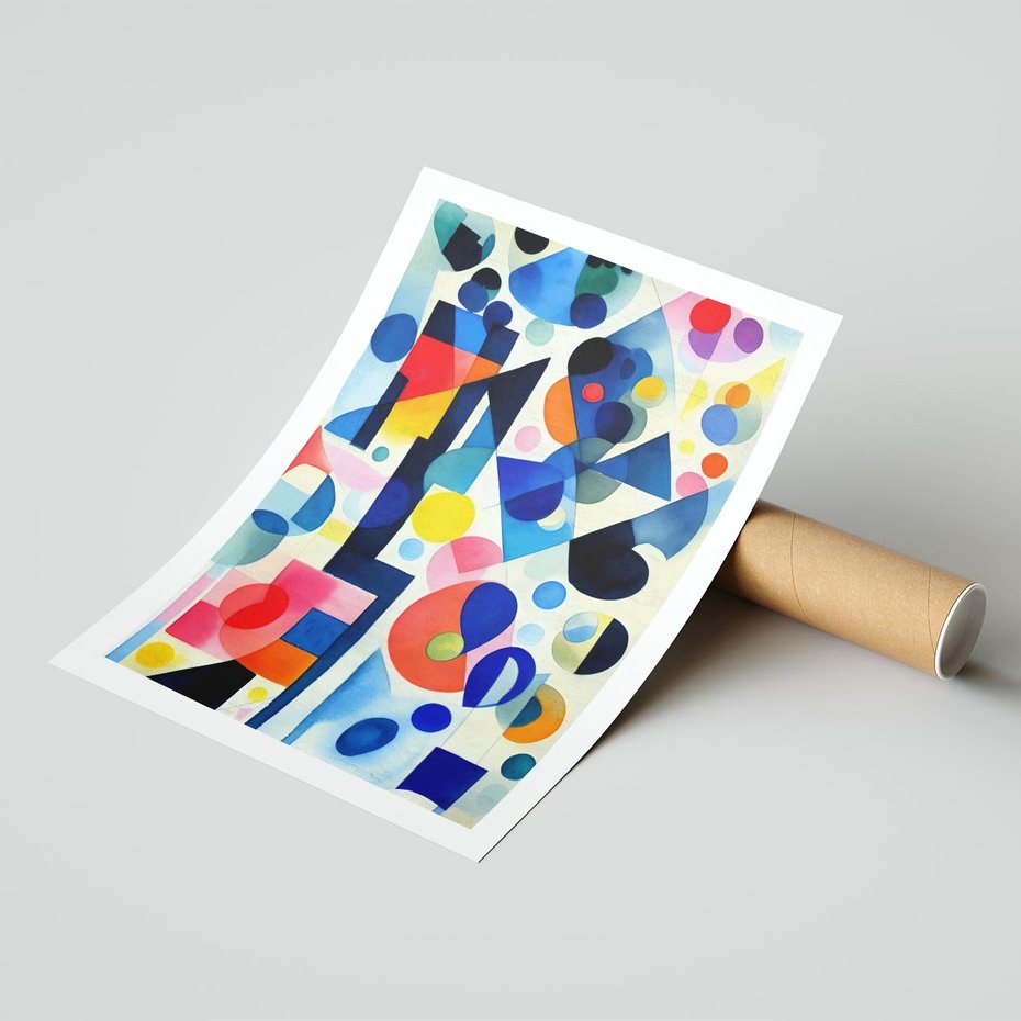 Plakat bez ramy 21x30 - Księga Akwarelowych Przeniknięć - abstrakcyjny obraz, różne kolorowe kształty