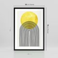 Plakat w ramie 50x70 - Słoneczne Odbicia - geometria, żółte koło - rama czarna