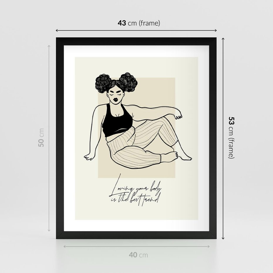 Plakat w ramie 40x50 - Kobieca Moc - nowoczesna sztuka kobieca, plakat - rama czarna