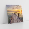 Obraz na płótnie 50x50 - Zachód Słońca na Pomostcie - zachód, słońca