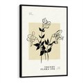 Obraz w ramie 50x70 - Malowane szkicowe tęsknoty - kwiaty, typografia - rama czarna