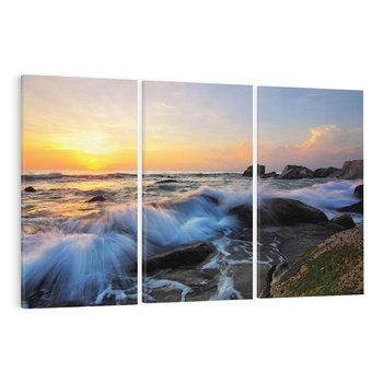 Obraz na płótnie 120x80 - Morze, skały i fale - morze, skały