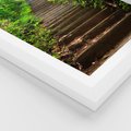 Plakat w ramie 30x40 - Lasowa ścieżka pełna tajemnic - ścieżka, schody - rama biała