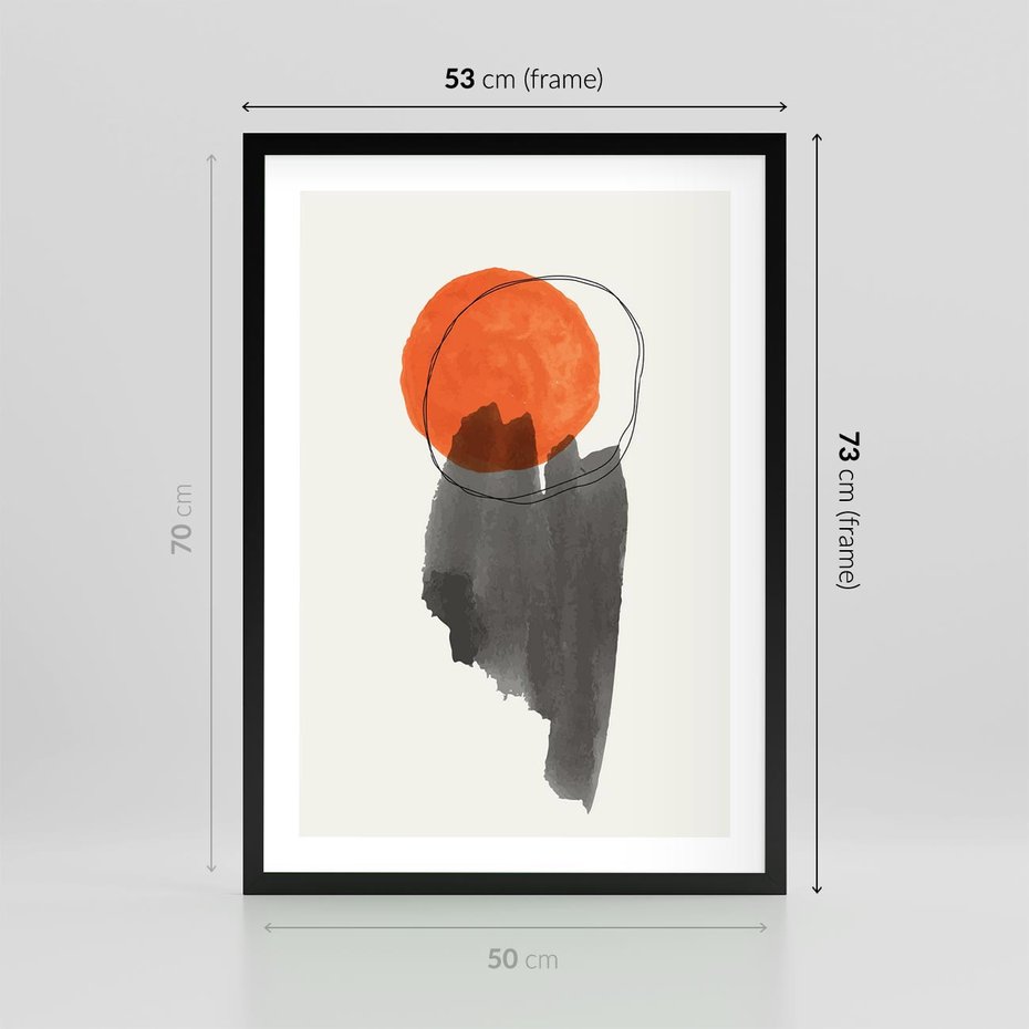 Plakat w ramie 50x70 - Księga Form - abstrakcyjne nieregularne plamy, czarny - rama czarna