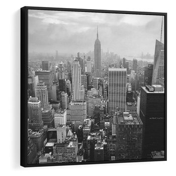 Obraz w ramie 50x50 - Majestatyczne Wysokości - Nowy Jork, wieżowce - rama czarna