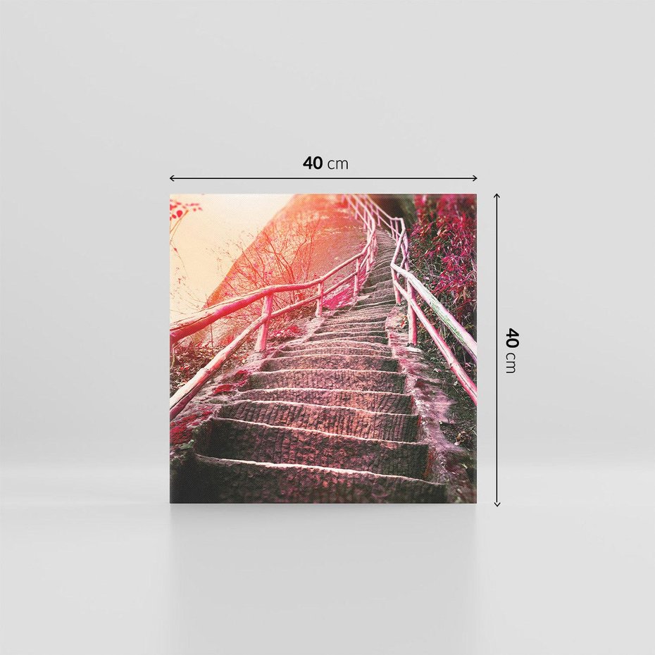 Obraz na płótnie 40x40 - Schody prowadzące do nieznanych ścieżek - schody, ścieżka