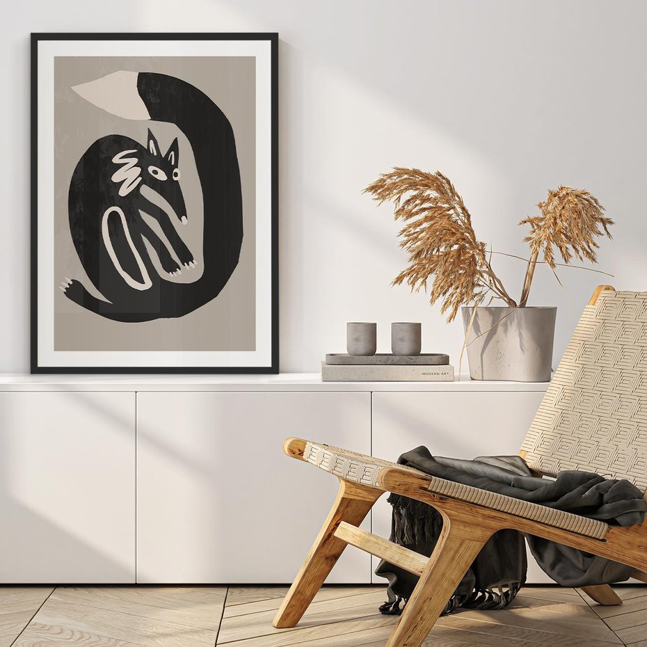 Plakat bez ramy 21x30 - Migotliwe Echa Skandynawii - skandynawska sztuka, lis