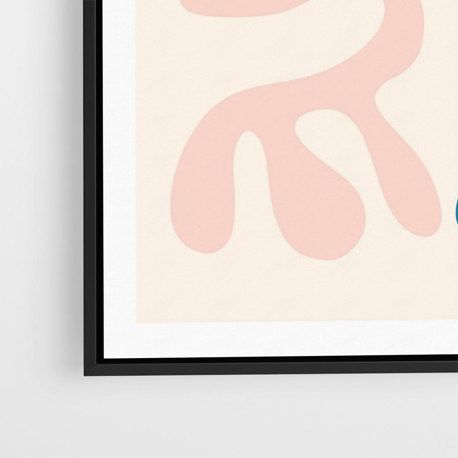 Obraz w ramie 70x100 - Migotliwe Akwarelowe Kontury - absrakcyjne dziwne formy, nowoczesny plakat - rama czarna