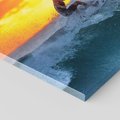 Obraz na płótnie 60x60 - Surfer na falach morza: Spotkanie z wolnością - surfer, surfing