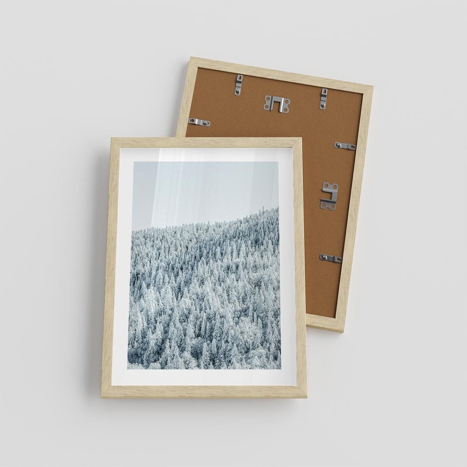 Plakat w ramie 30x40 - Cicha Zima - las, zima - rama drewno