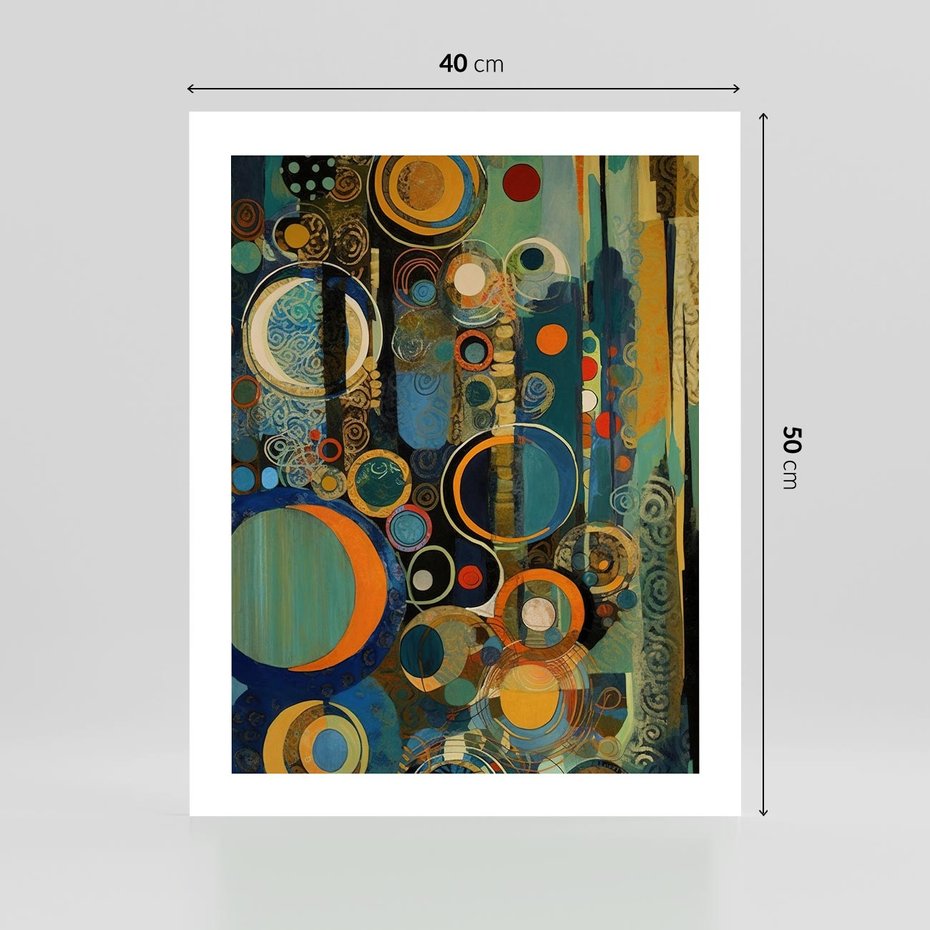 Plakat bez ramy 40x50 - Wibracje Wymyślnych Form - abstrakcyjny obraz, mnogość kolorów