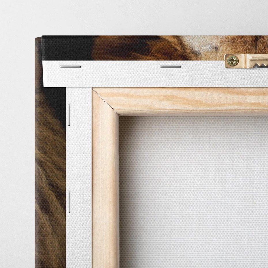 Obraz na płótnie 60x60 - Król zwierząt w majestatycznym stylu - lew, król