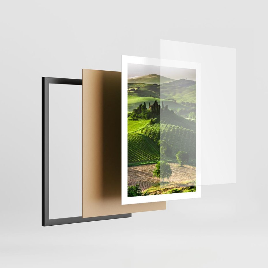 Plakat w ramie 50x70 - Pejzaż Widoczek - widoczek, pejzaż - rama czarna