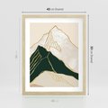 Plakat w ramie 40x50 - Minimalistyczne Góry: Złota Sztuka Natury - minimalistyczna grafika, góry - rama drewno