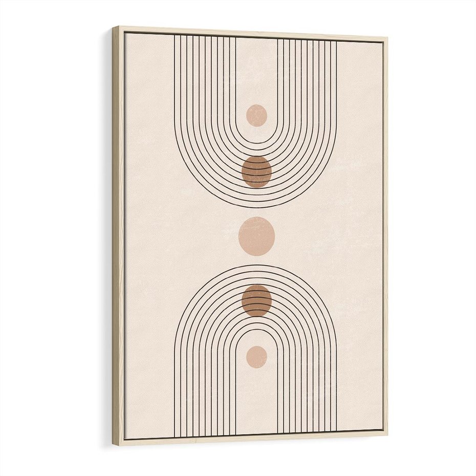 Obraz w ramie 80x120 - Zgeometryzowane Wizje - boho plakat, minimalizm - rama drewno