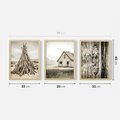 Zestaw obrazy w ramie 30x40 galeria - Chata, stara, retro, klamka - rama drewno
