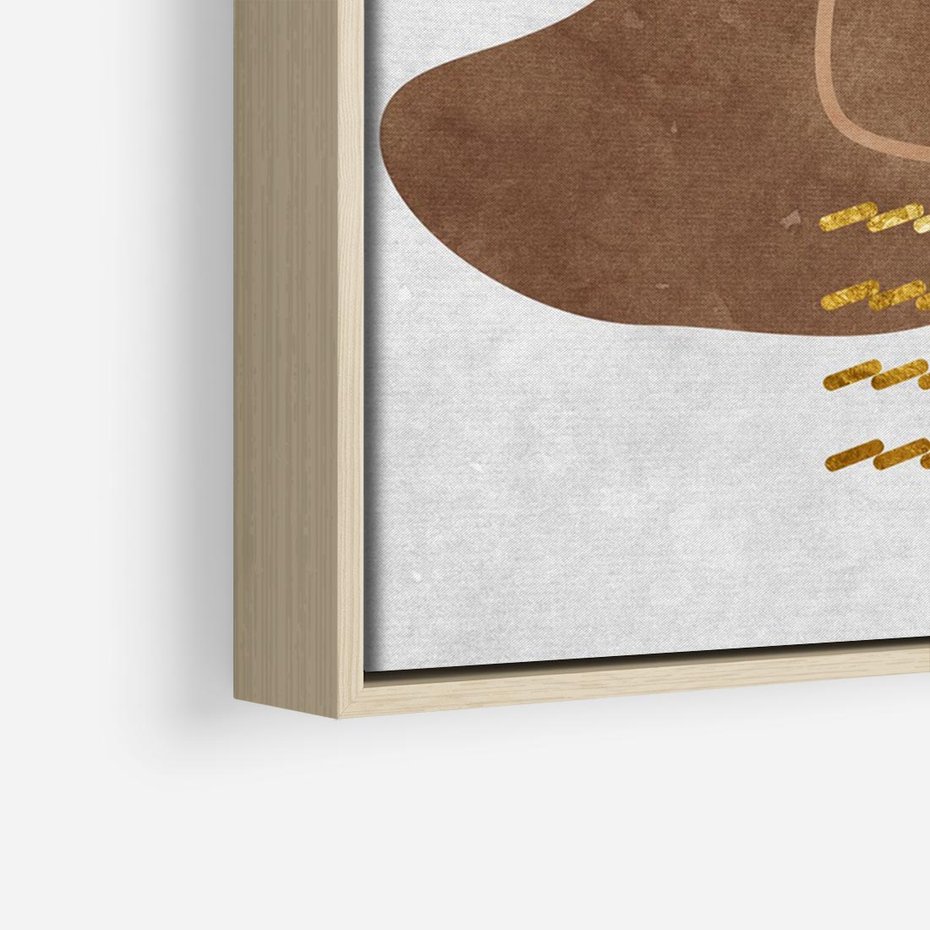 Obraz w ramie 70x50 - Odbicie światła serca - abstrakcyjne rozlane plamy, boho styl - rama drewno