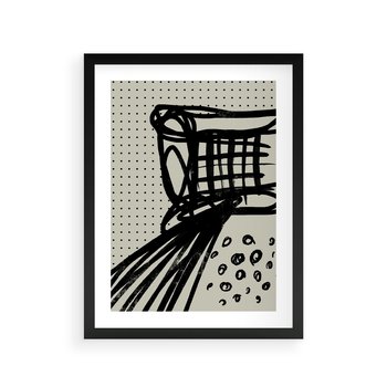 Plakat w ramie 50x70 - Złudne Kontemplacje - abstrakcyjna mroczna kompozycja, nieregularne - rama czarna