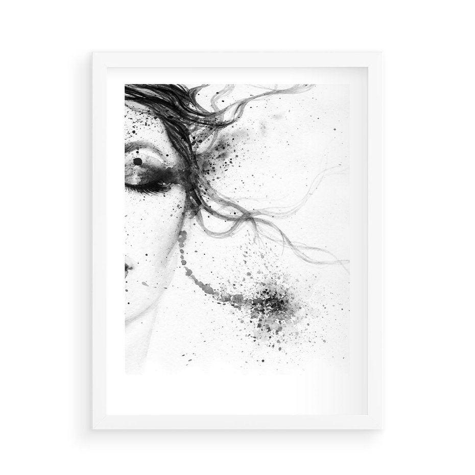 Plakat w ramie 50x70 - Eksplozja Kolorów - akwarela, abstrakcja - rama biała