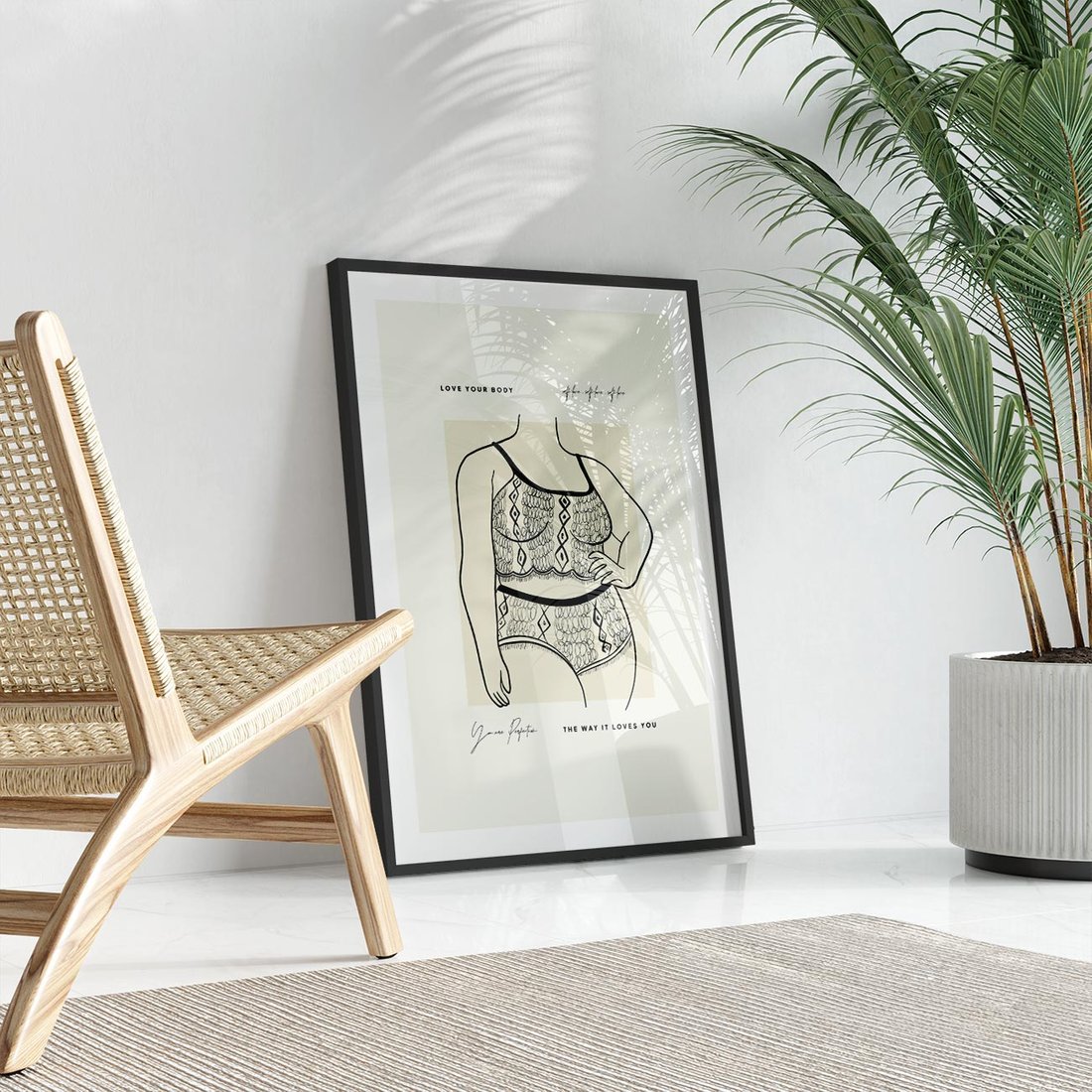 Plakat w ramie 50x70 - Spojrzenia Wewnętrznych Widoków - nowoczesna sztuka kobieca, plakat - rama czarna