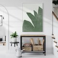 Obraz w ramie 50x70 - Oaza Harmonii - abstrakcyjny kształt, zielony plakat - rama biała