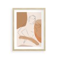 Plakat w ramie 30x40 - Sztuka Prostoty - kobieta, szkic - rama drewno
