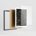 Plakat w ramie 40x50 - Egzotyczny Blask - marmur, złoto - rama czarna
