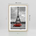 Plakat w ramie 50x70 - Paryż z wieżą Eiffla w tle - Paryż, Eiffla - rama drewno
