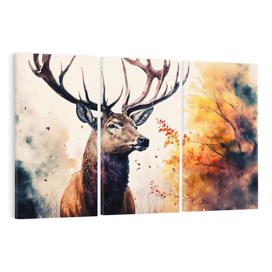 Obraz na płótnie 120x80 - Jesienny Monarcha Lasu - grafika komputerowa, na podstawie obrazu