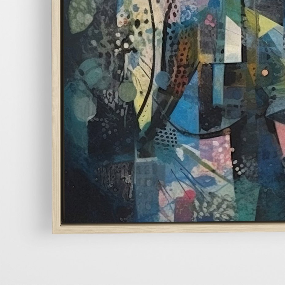 Obraz w ramie 70x100 - Rozbijając Granice Kreatywności - abstrakcyjny obraz, sztuka abstrakcji - rama drewno