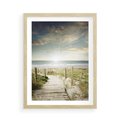 Plakat w ramie 50x70 - Błękitne morze na pomostach - morze, pomost - rama drewno